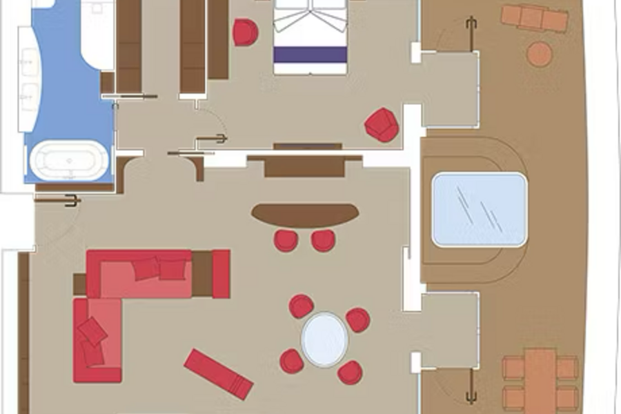 MSC Cruises MSC World Atlantic MSC Yacht Club Owner's Suite With Whirlpool Bath Floor Plan.png